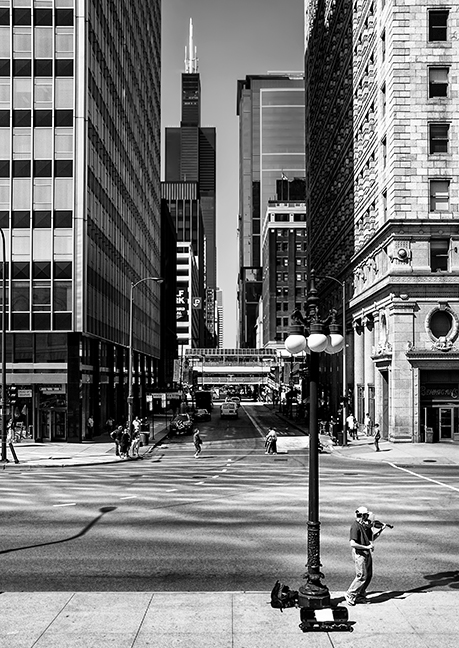 Facing West from Art Institute, Adams Street